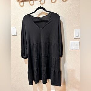 Crown and Ivy, long sleeve black dress, size 1X